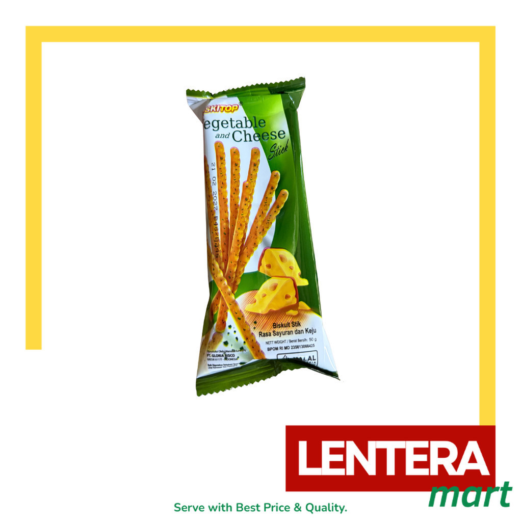 

[GROSIR 10 PCS] Biskitop Vegetable and Cheese Stick @50gr LenteraMart