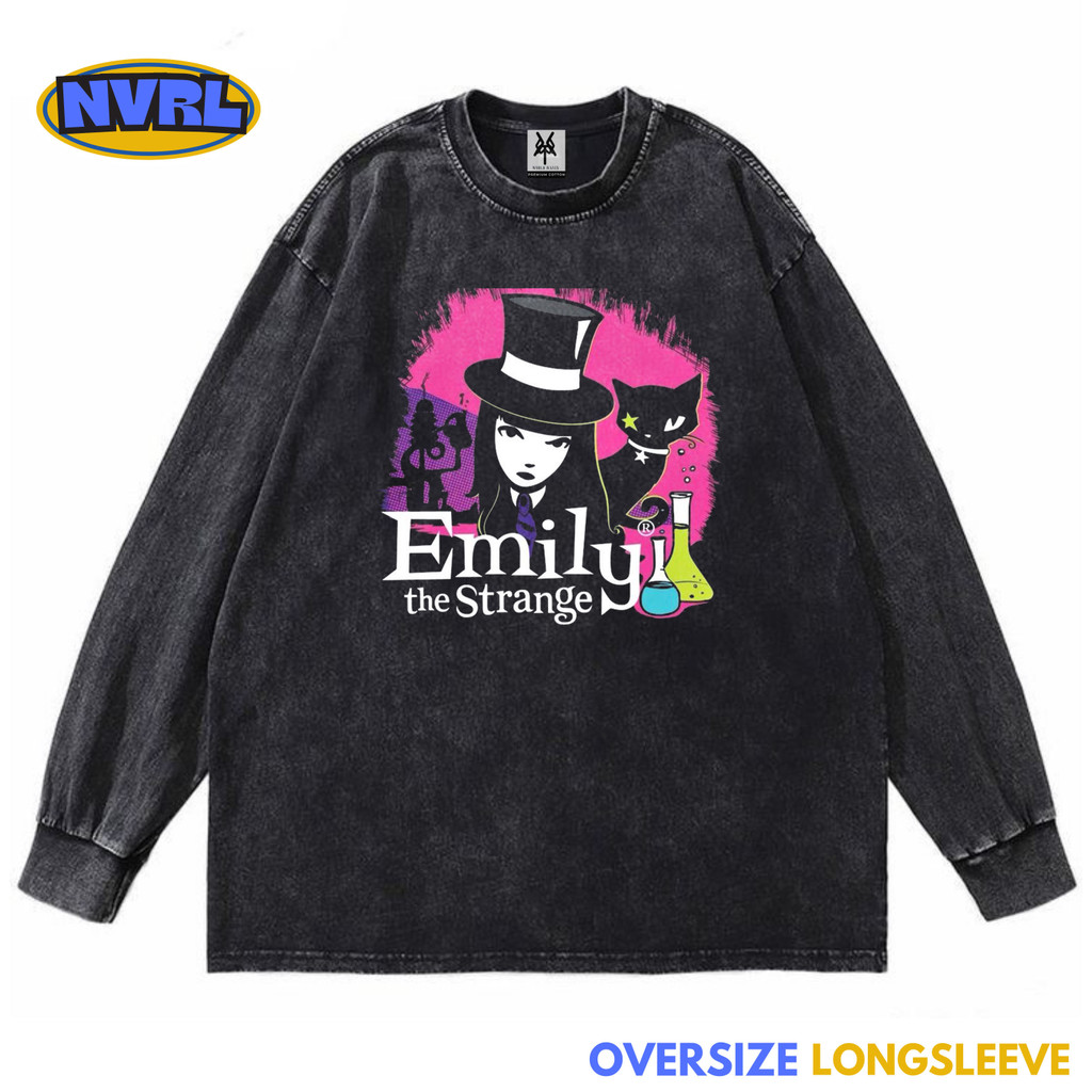 Kaos oversize longsleeve emily the strange laboratory washed washing vintage tee