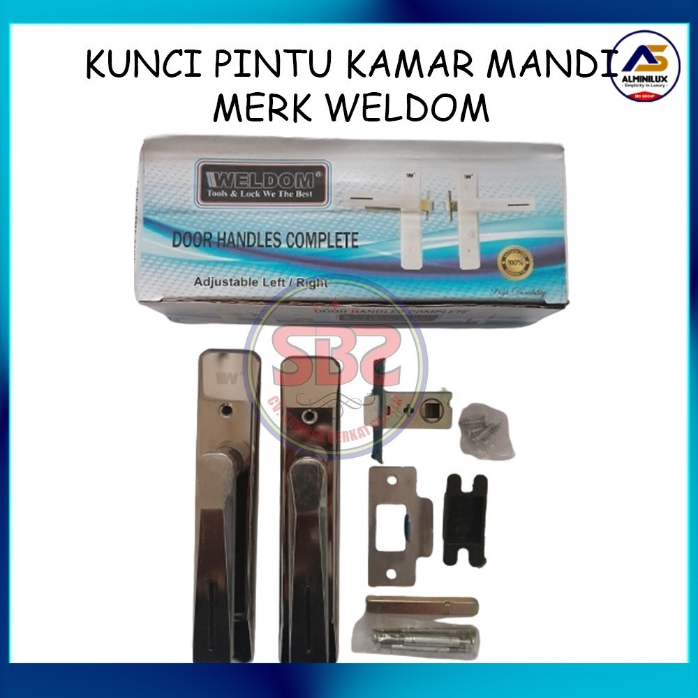 WELDOM KUNCI PINTU WC / KAMAR MANDI - HANDLE GAGANG KUNCI PINTU KAMAR MANDI TOILET WELDOM - CHROME