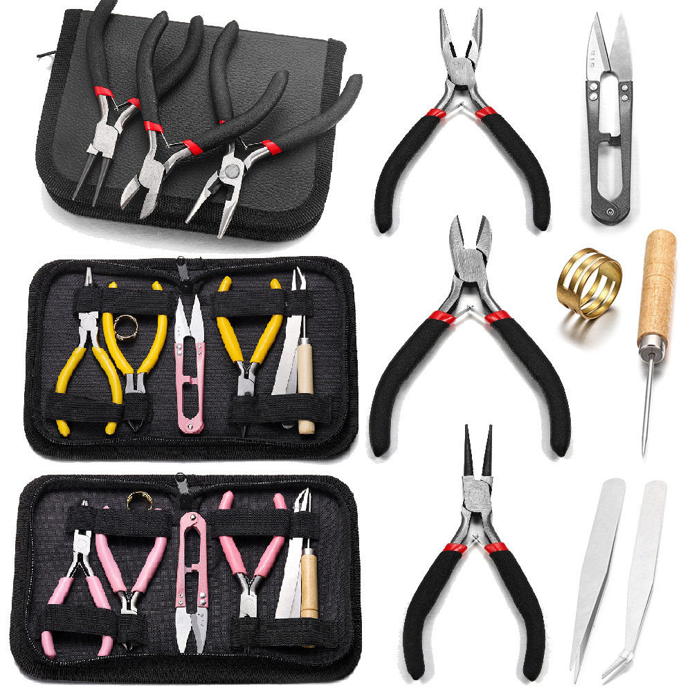 

1 Pack Jewelry Making Supplies Kits with Jewelry Pliers Jump Ring Opener Awl Thread Scissors for Jewelry Repair Jewelry Making