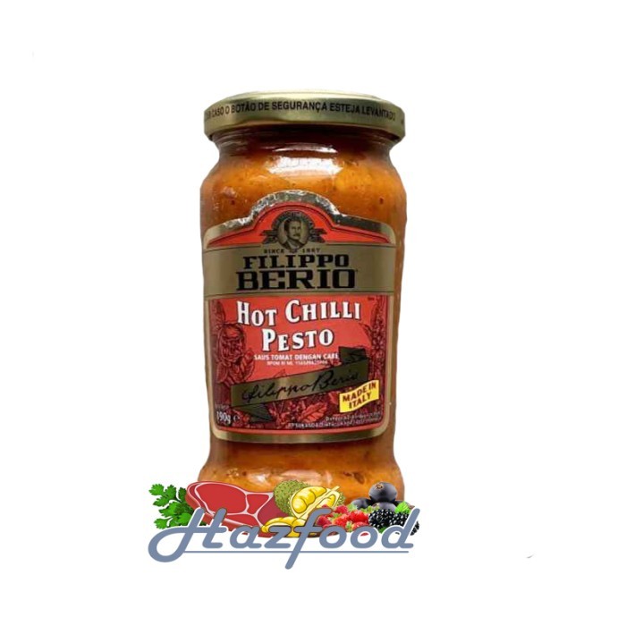 

Filippo Berio Hot Chilli Pesto Sauce | Saus Bumbu Pasta Spaghetti Basil 190 Gram