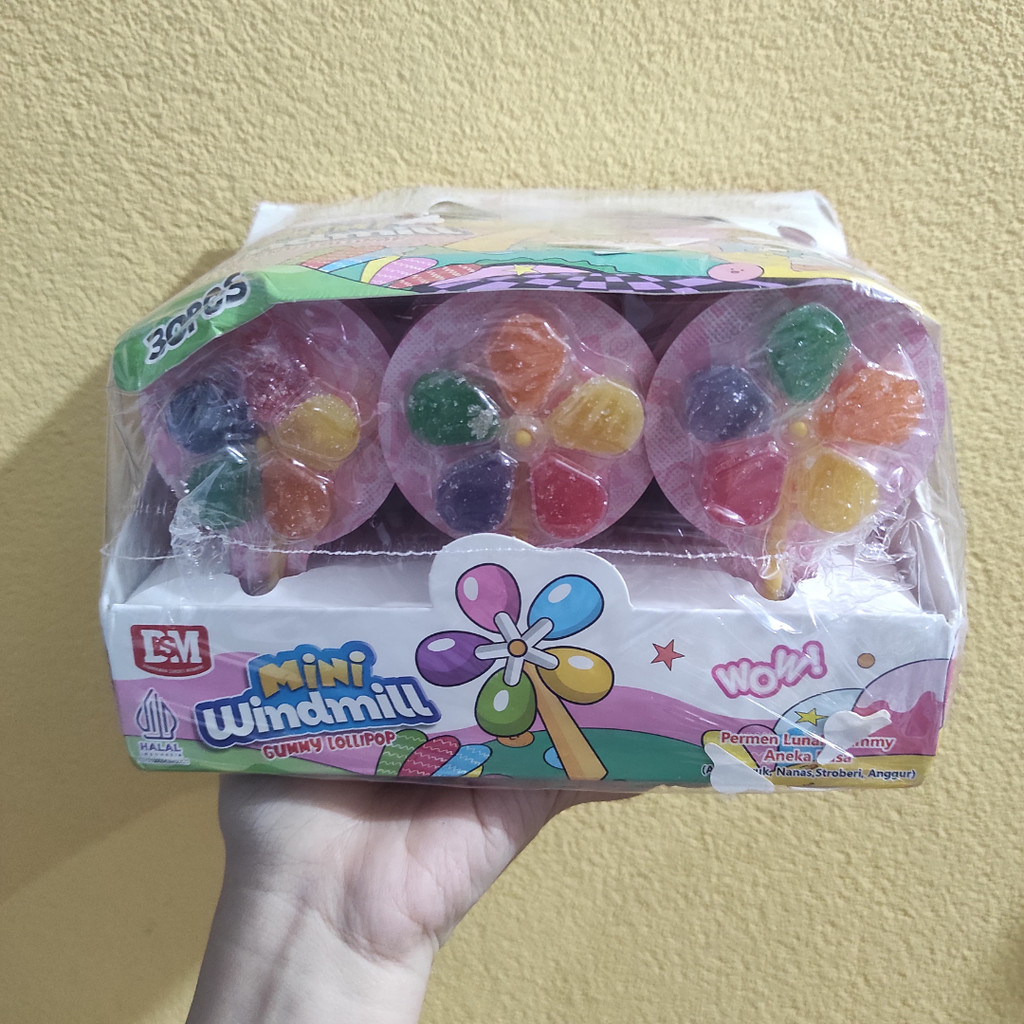 

Mini Windmill Gummy Lollipop 1 box - 30 pcs