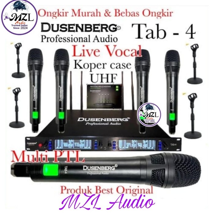 Mic wireless dusenberg Tab 4 channel live vokal panggung Original mix