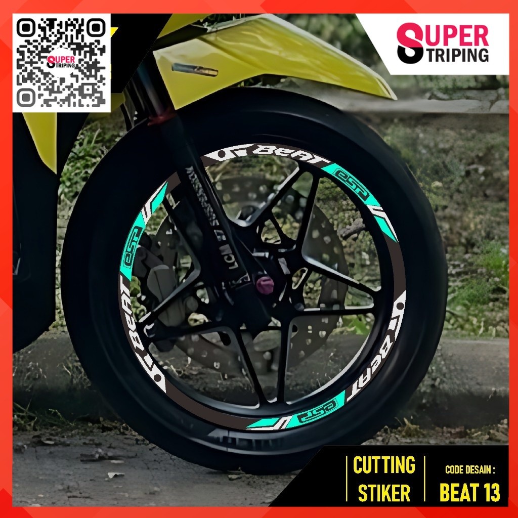 STIKER CUTTING VELG BEAT FI OLD ESP DELUX RING 14  VARIAN 13