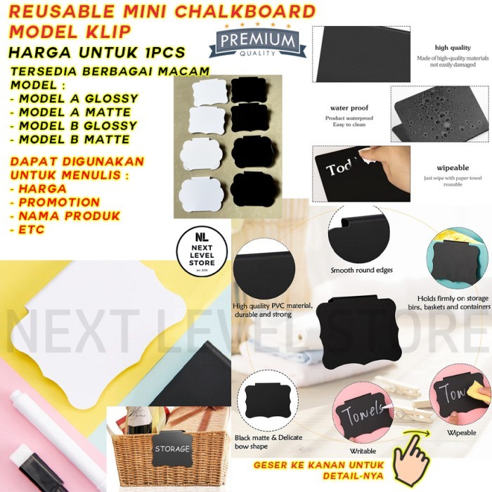 

Klip Jepit Mini Chalkboard Papan Tulis Menu Sign Label Harga Display Plastik PVC Spidol