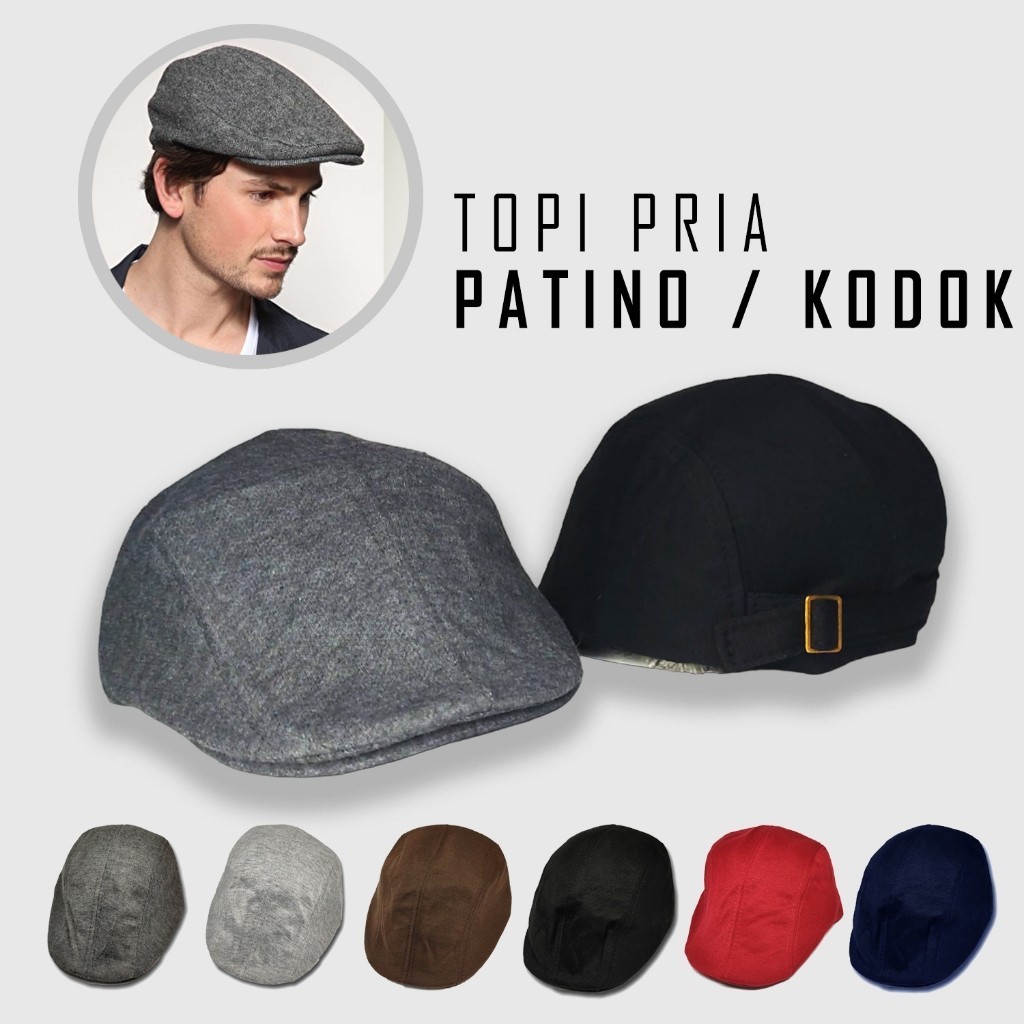 Topi kodok pria vintage baret flat cap dewasa Termurah
