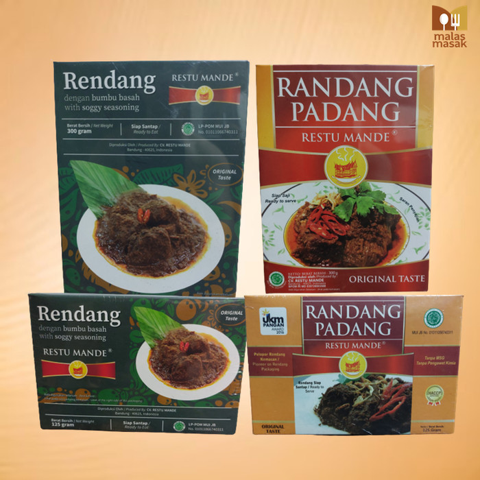 

✨TERLARIS -Rendang Padang Asli Daging Sapi Restu Mande. Bukan Frozen Food - 125 gr, Kering Spicy