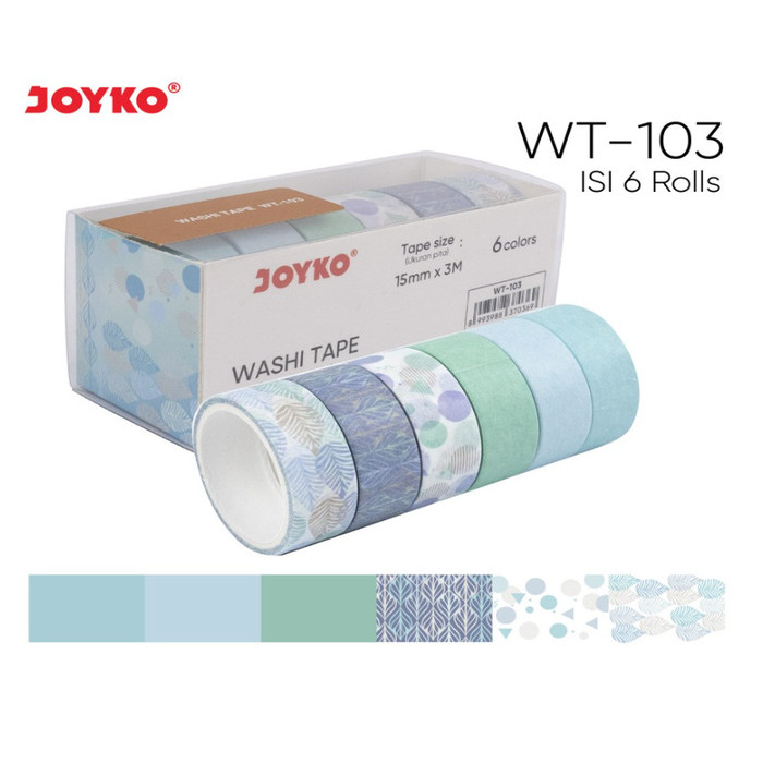 

JOYKO WASHI TAPE WARNA BLUE PASTEL WT-103 SATUAN