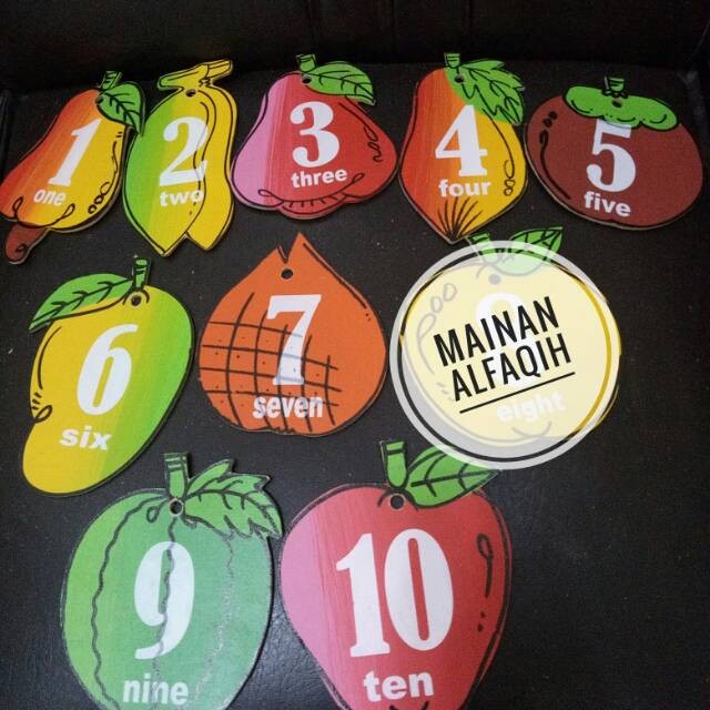 Mainan kreatifitas anak / Pajangan Edukatif APE TK PAUD Buah Angka Kayu bagus