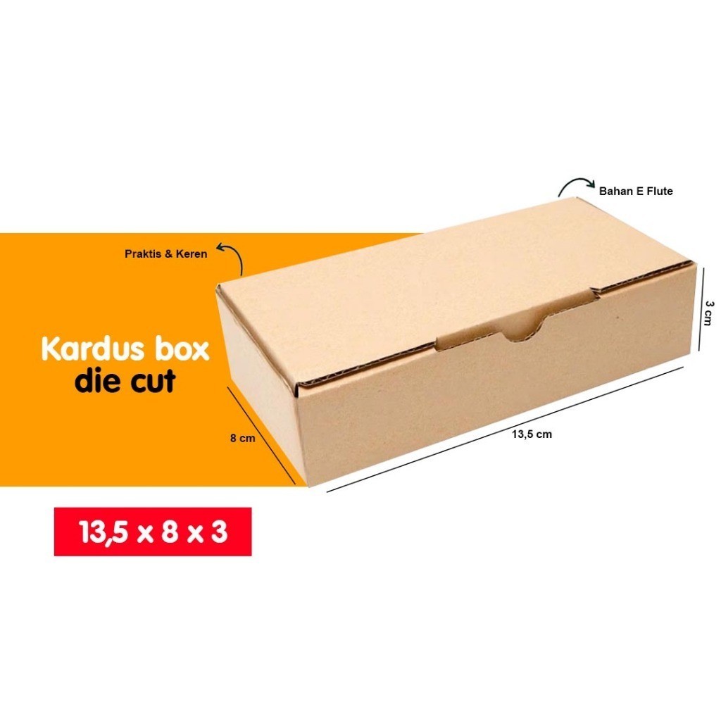 

Kardus Die Cut 13,5x8x3 | Karton Corrugated | Box Kotak Packing Souvenir | Dus Kotak Kado Hampers Polos