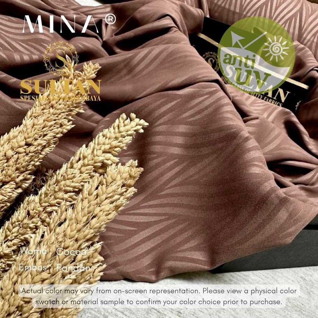 50CM MINA EMBOS PANDAN COCOA ANTI UV KAIN ABAYA SULTAN