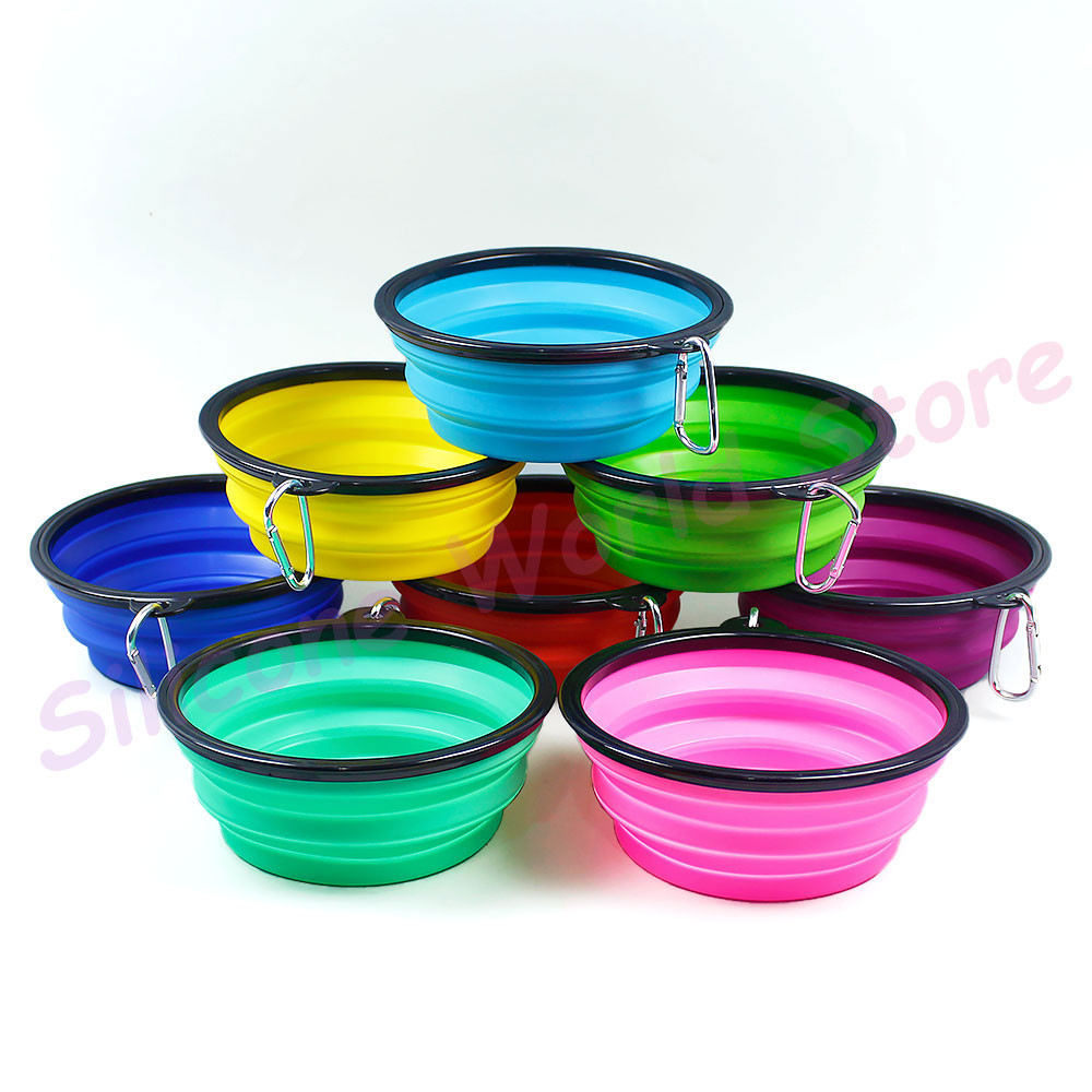 Silicone World 1000ML Portable Collapsible Silicone Pet Bowls Outdoor Travel Pet Food Container Feed