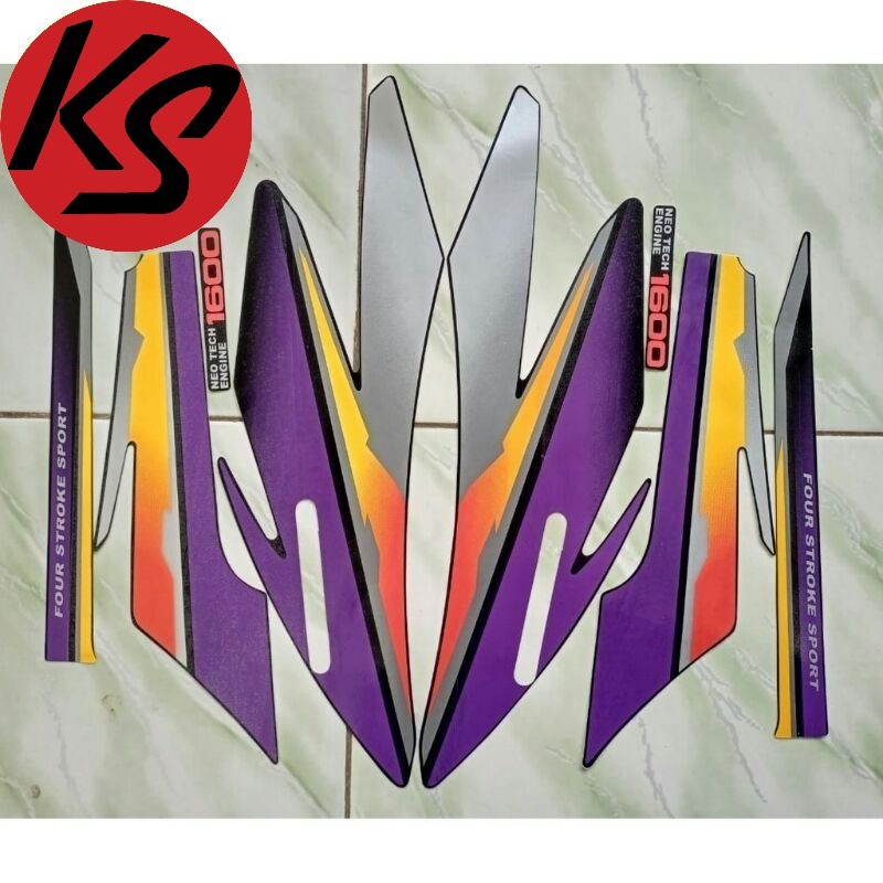 sticker striping lis bodi motor honda gl pro neotech 1997 ungu termurah berkualitas