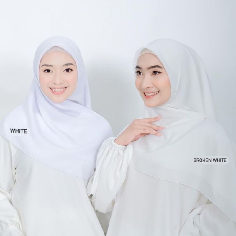 Hijab Pollycoton Hijab Square ( Putih bersih/Putih ) Hijab warna putih, Hijab broken white