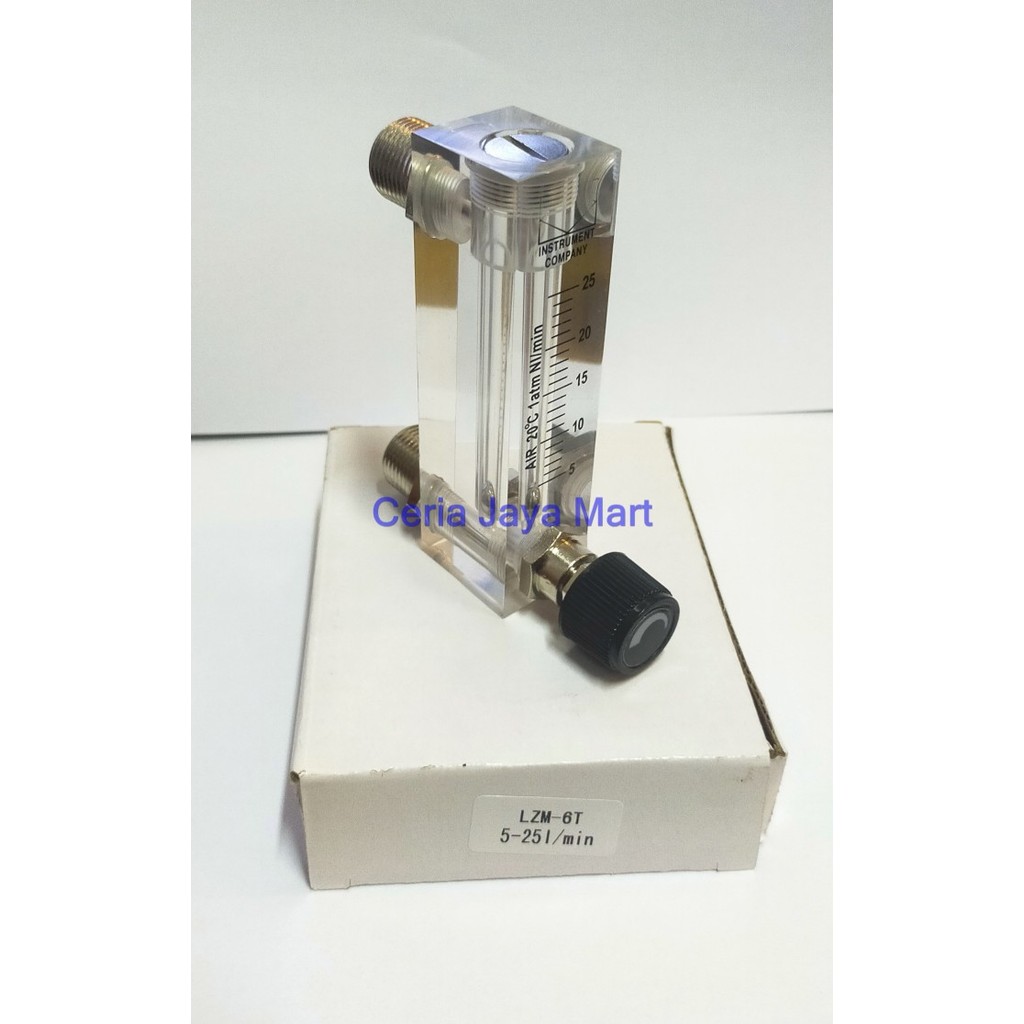 Flowmeter Rotameter Udara / Gas ( Air) 5 - 25 L/Min / Rotameter Acrylic Udara / LZM-6T Rotameter 1/4