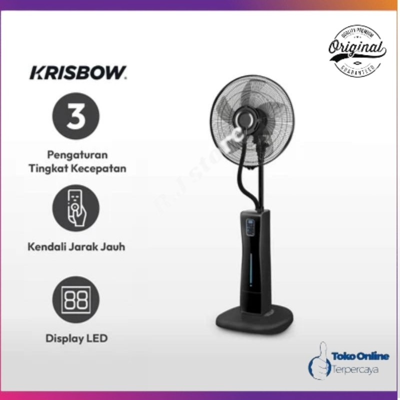 Krisbow 16 Inci Kipas Angin Uap Berdiri 75 Watt/kipas angin uap/kipas angin