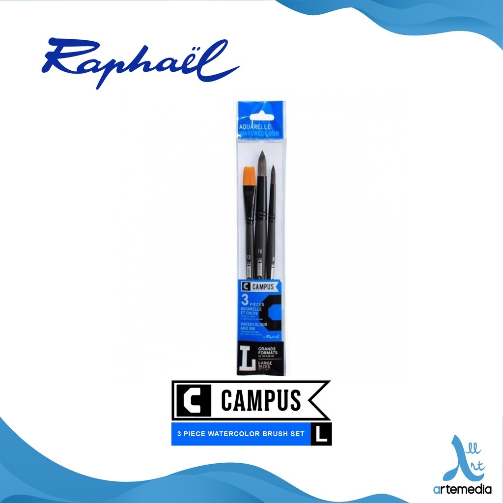 

Gramedia Surabaya - Raphael Campus Watercolor Brush Set 3 Synthetic Short Handle L