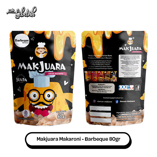 

MakJuara Makaroni Keju Barbeque BBQ 80g - Cheese Macaroni | Cemilan Asin Gurih | Gluten Free | Rak Sebelah