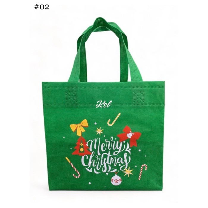 

Tas Spunbond / Tas Kain Belanja / Goodie Bag BOXBAG KOTAK ( kotak nasi / kue ) 02 BB NATAL 20, 22, 24, 26, 28 CM