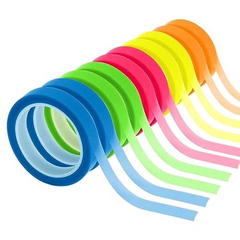 

10 Rolls Transparent Highlighter Tape, 5 Colors Book Annotation Sticky Notes, Reading Marking Sticker
