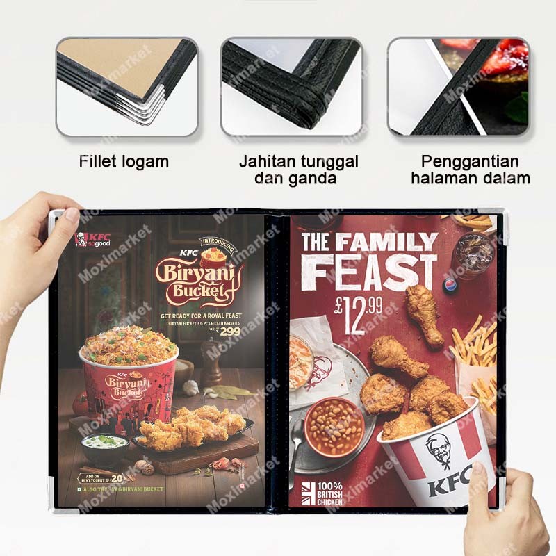 

IK6 [COD]Menu Sampul Pelindung Kulit A4 / Sampul Menu Restoran / Buku Menu