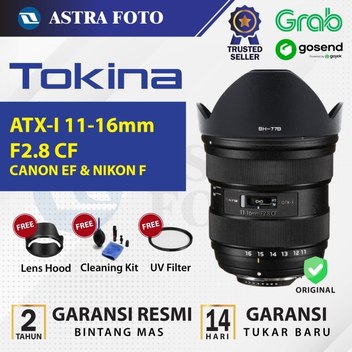 Tokina atx-i 11-16mm F2.8 CF Lens untuk DSLR Nikon dan Canon