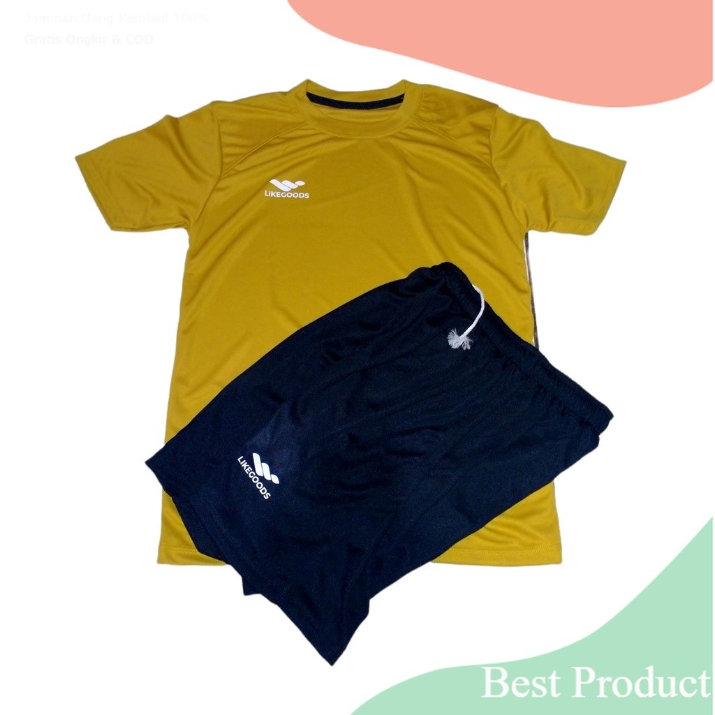 Likegoods stelan jersey olahraga / Jersey futsal / jersey sepakbola / jersey Murah/ HITAM PUTIH KUNI