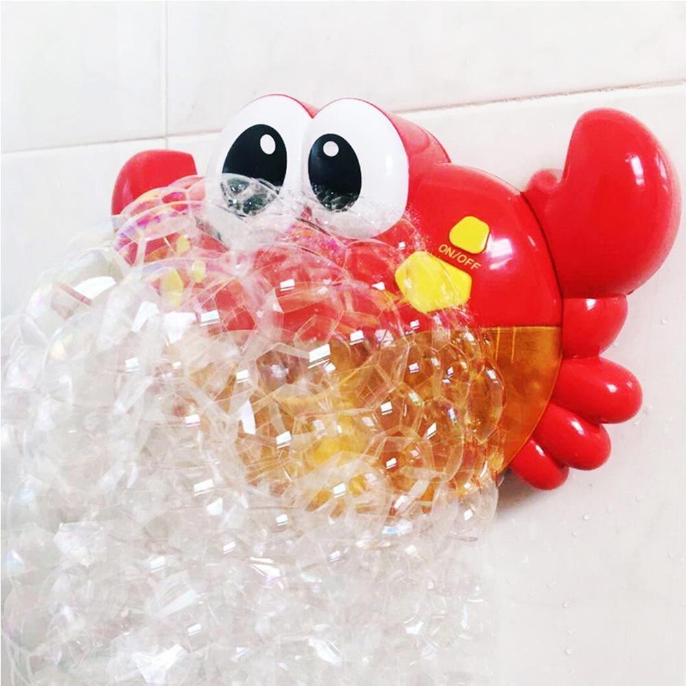 Red Plastic Crab Bubble Machine Music Bubble Maker Baby Bath Shower Fun Toy