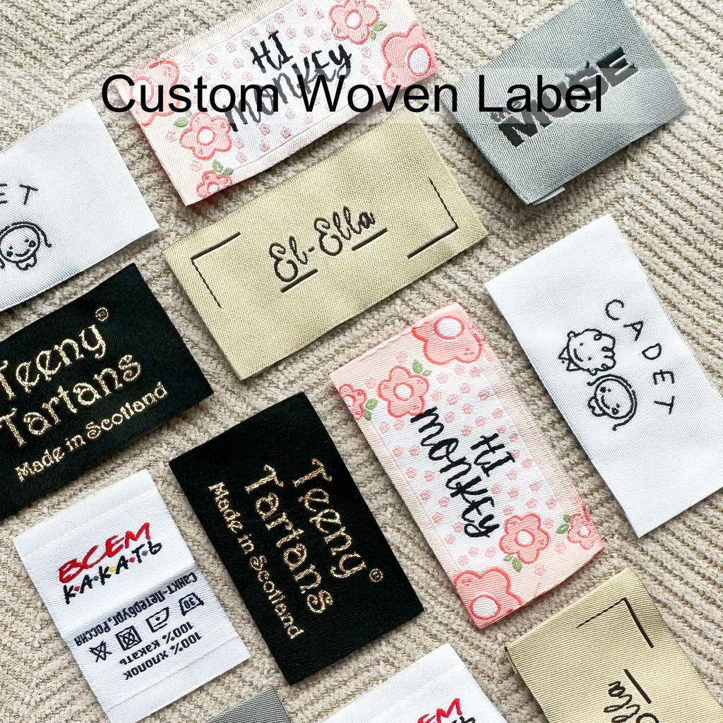 

Custom Woven Labels For Clothing Shoes Tag Personalized Logo Washable Garment Tags Sewing Accessories 24040801