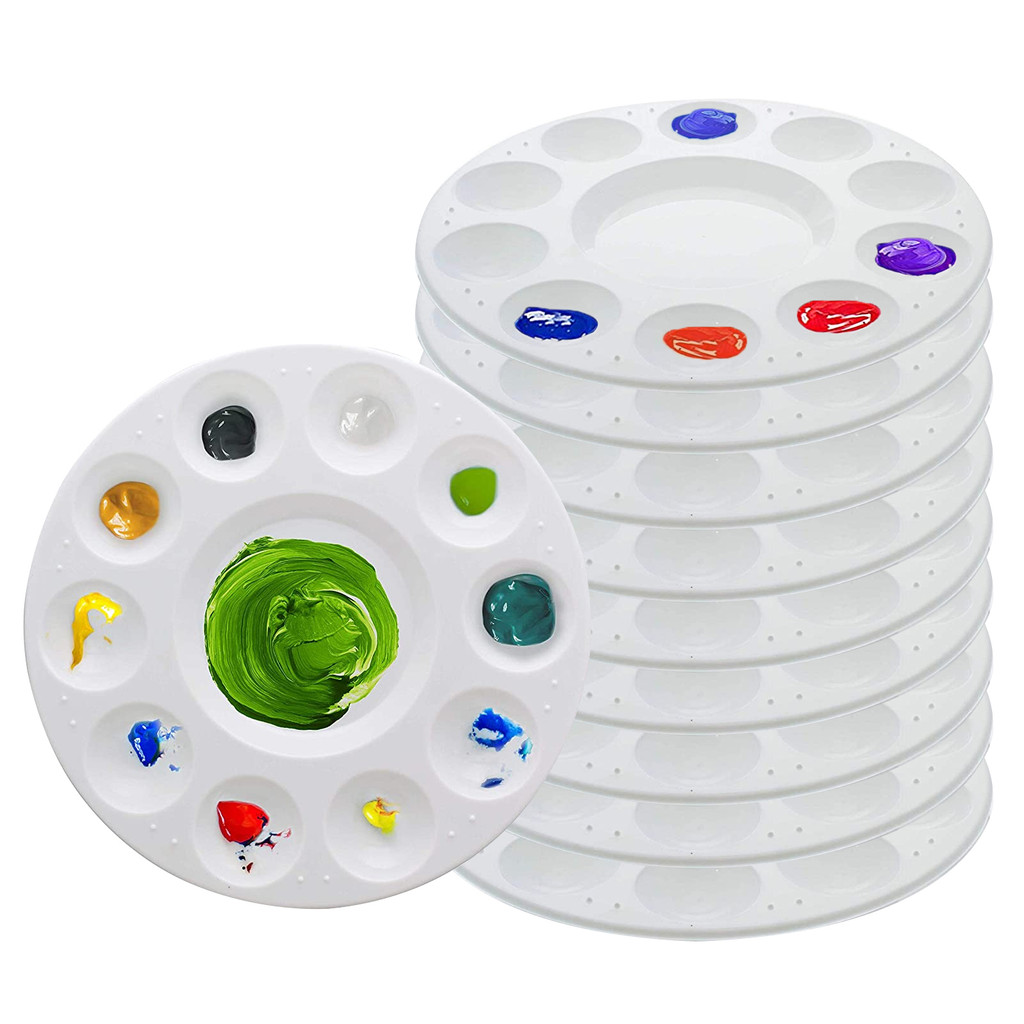 

Round Paint Tray Palette White Paint Pallets Round Paint Pallets DIY Art Painting Supplies Portable Size Practical Painting