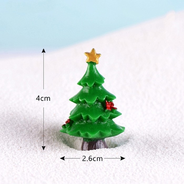 

1pc Miniatur Pohon Natal Resin Christmas Tree Hiasan Kue Dekorasi Craf - 2