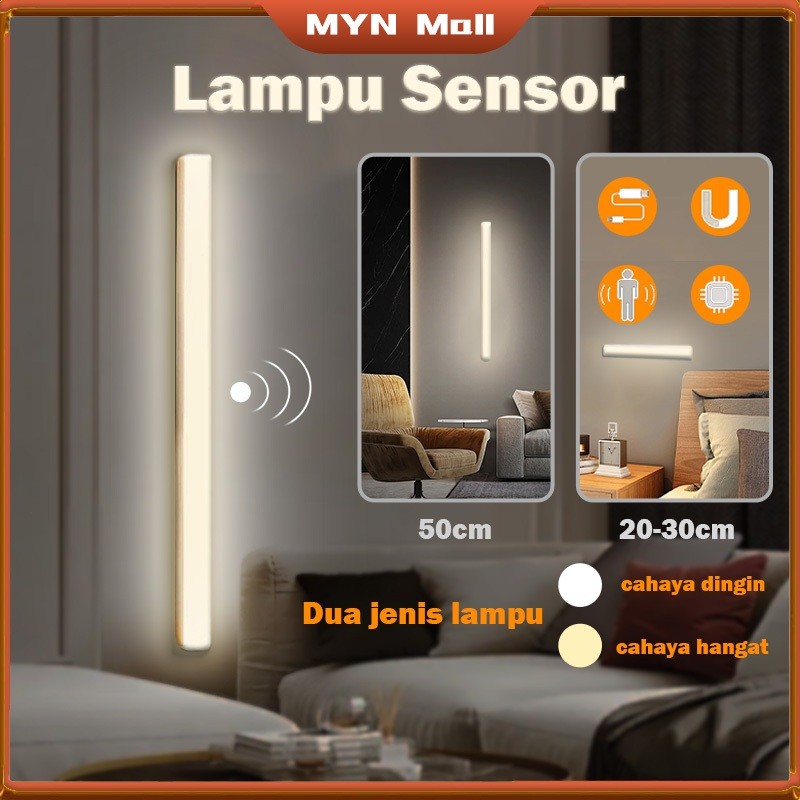 Lampu TL LED Sensor GERAK Magnetic Motion Sensor Lampu Stick Panjang 10,20,30-50 CM DAPAT DI CAS