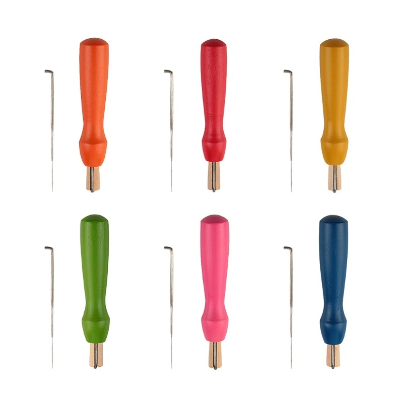 

Wool Felt Pen with Wood Handle Portable Pokes Multi-Needle Tool DIY Art Handwork Craft Needle Tools Stitch