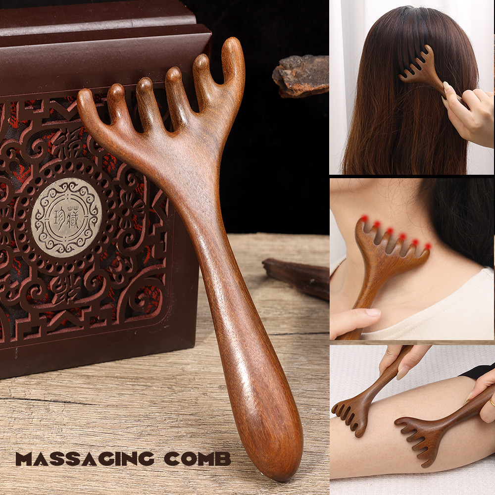 Wooden Meridian Massage Comb Health Head Therapy Scalp Relaxation Facial Scraping Massager Relaxatio