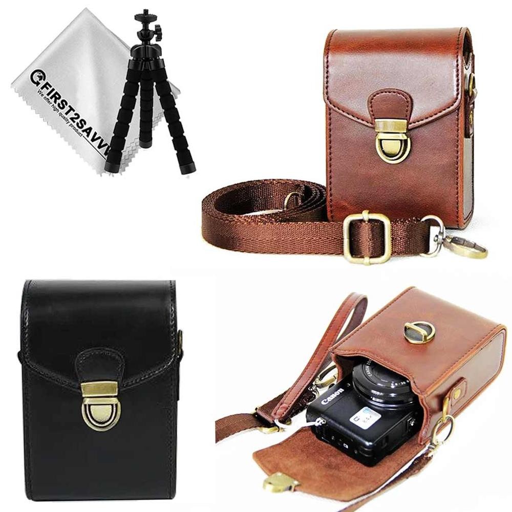 PU  leather camera case bag with strap for Panasonic Lumix DMC TZ200 TZ100 TZ110 TZ91 TZ90 TZ95 ZS70