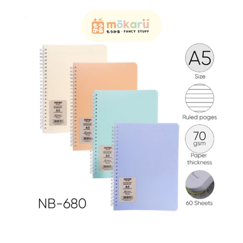 

Joyko Loose Leaf Buku NOTEBOOK A5 NB-680 60 Lembar Ruled / Diary Agenda Ruled Buku Catatan Bergaris