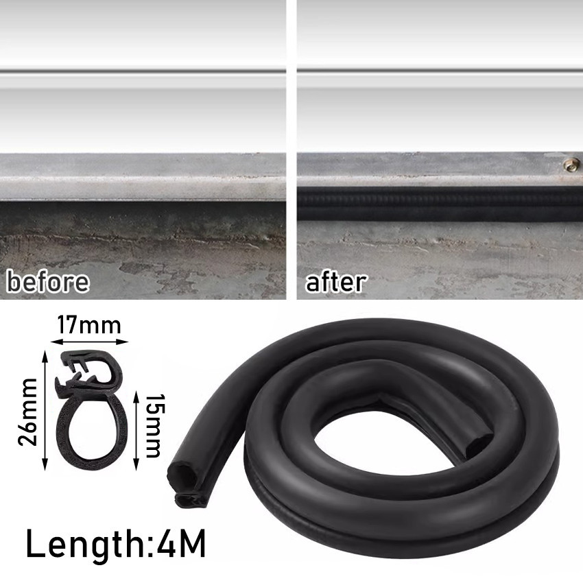 4 Meter Karet Strip Rolling Door / List Alumunium Lebar 2cm Karet Plin / Plan Hitam