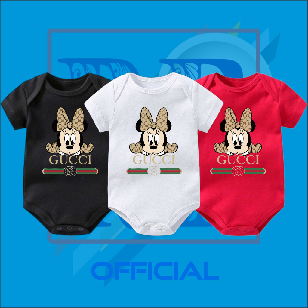KAOS BAJU BAYI JUMPER BABY MICKEY MOUSE GUCCI DISNEY jumpsuit bodysuit baby kids lengan pendek laki-