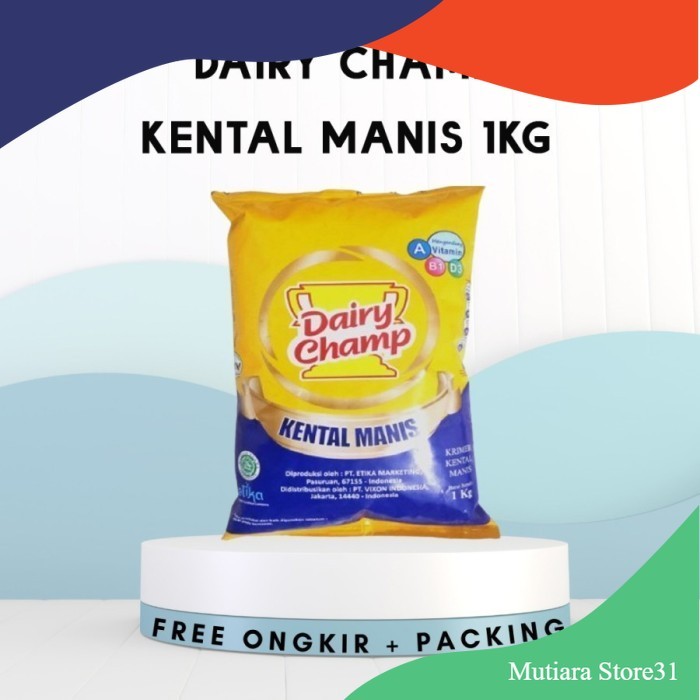 

Susu Krimer Kental Manis Dairy Champ 1 kg / Dairy Champ Pouch / Bantal