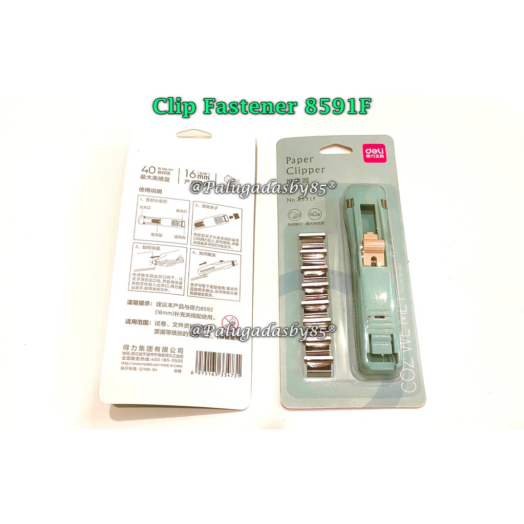 

(1 Set) GROSIR Clip Fastener DELI 8591F / Binder Clip Otomatis Deli 8591F / Deli 8591 F