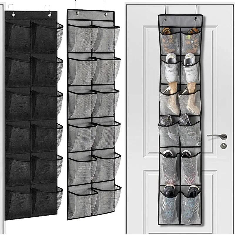 

Hanging shoe rack organizer Over the Door Shoe Organizer 12/14 Large Breathable Mesh Pockets slippers organizer shoe storage