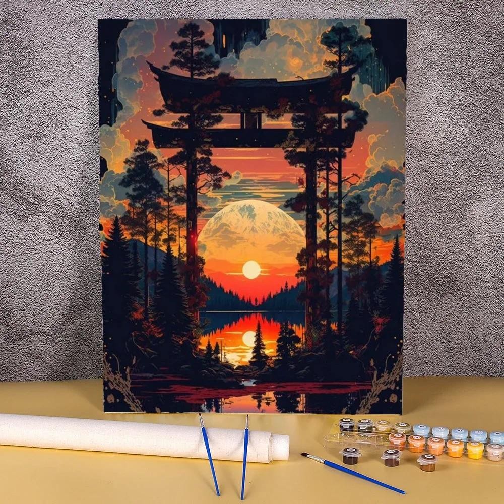 

By Numbers Paint Kit Night Moon Painting Numbers Adults Crafts Drawing By Numbers Decors Landscape For Living