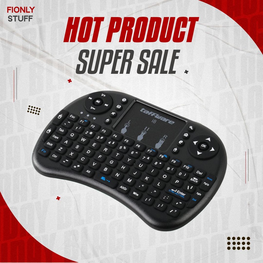Keyboard Komputer PC Touch Pad Wireless 2.4 GHz