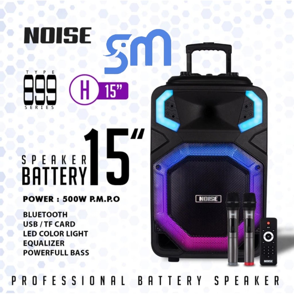Speaker Bluetooth Portable Meeting Noise NS-899 H 15 inc inch 899H 500 watt