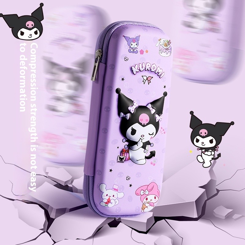 

Creative Cartoon Curomi Pen Bag Children Elementary School Cartoon Cute Stationery Bag Sanrio Melody Large Capacity Pencil Case