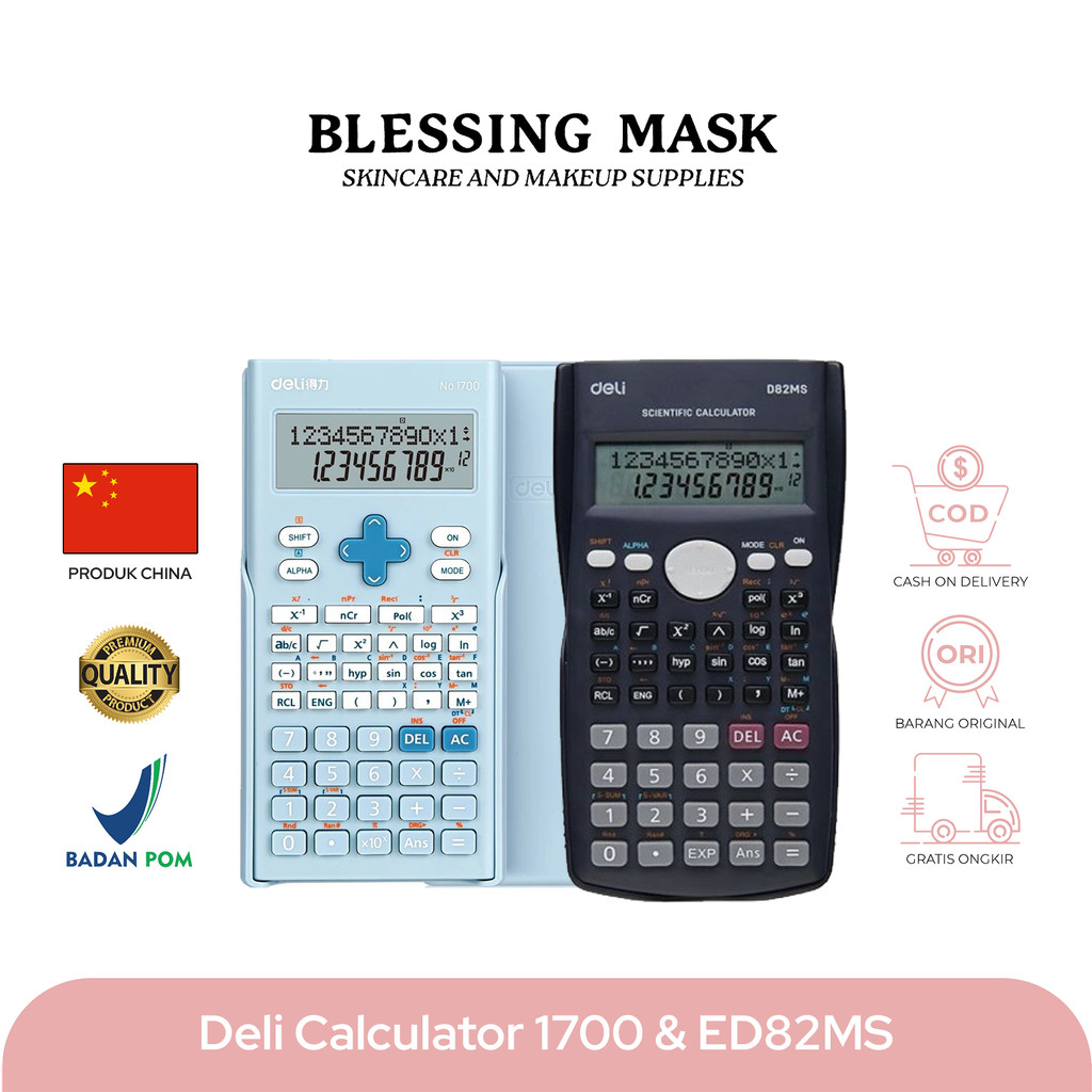 

Deli 1700 |ED82MS Calculator Scientific Kalkulator 240 Fungsi Kalkulasi - Blessingmask ACC