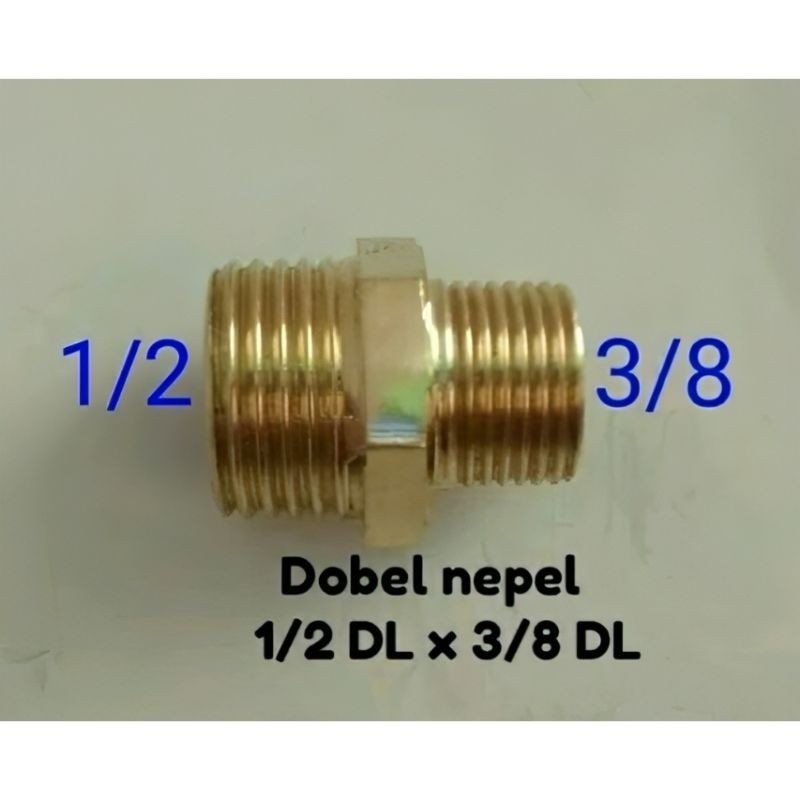 Double Sock / Dobel Sok Nepel Drat Luar 1/2 x 3/8 Drat Luar