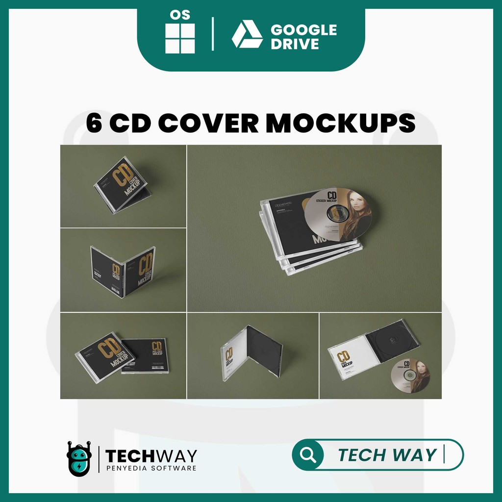 6 CD COVER MOCKUPS  | PHOTOSHOP