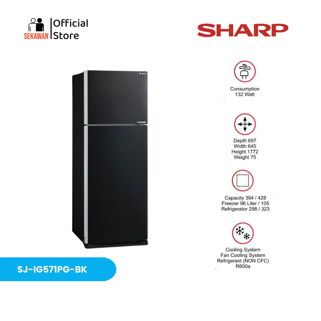 Sharp SJ-IG571-PG Kulkas 2 Pintu  New JTech