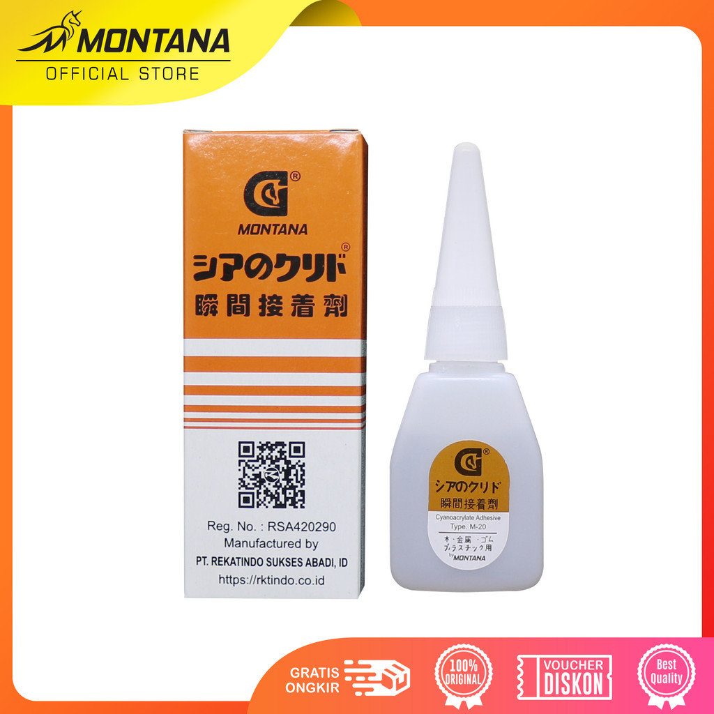 

MONTANA Lem Korea Kaca Besi 1 Pcs Adhesive Glue Perekat Serbaguna Multifungsi M-20/Retail
